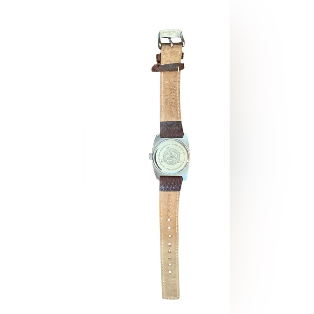 Eddie Bauer 1136 Brown Leather Round Stainless Steel 30mm Quartz Watch - Picture 6 of 8